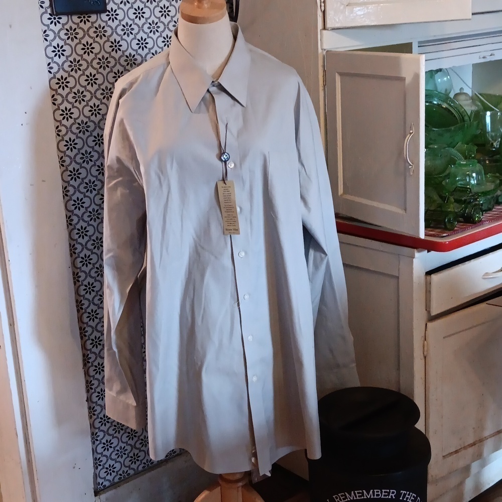 Roberto Villini travel collection shirt 17.5 36-37 tall nwt